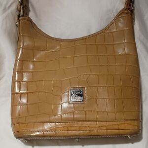 Dooney & Bourke Brown Croc-Embossed Shoulder Bag